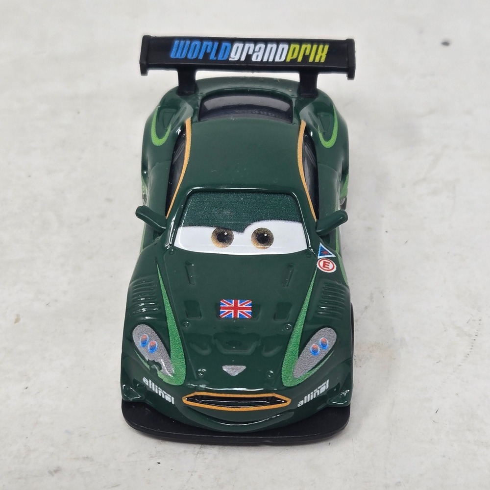 Disney Pixar Cars Nigel Gearsley World Grand Prix Green Diecast Mattel 1:55